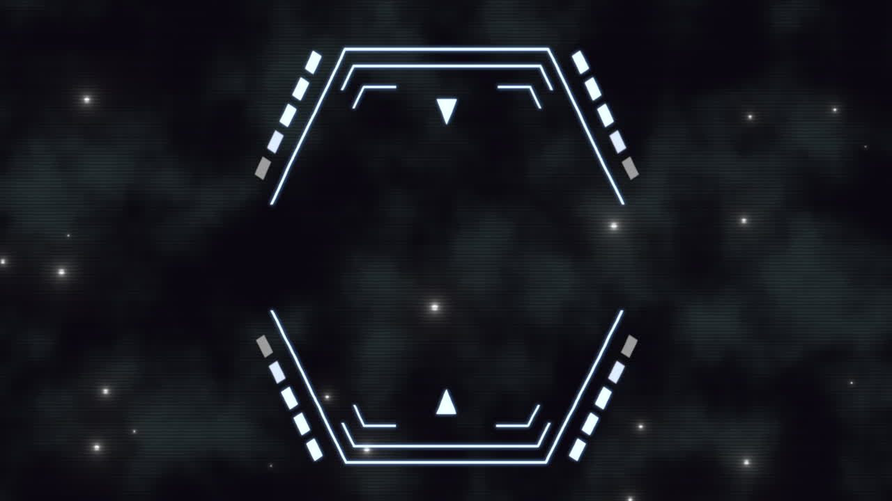 Geometric blue background with intriguing shapes and stars