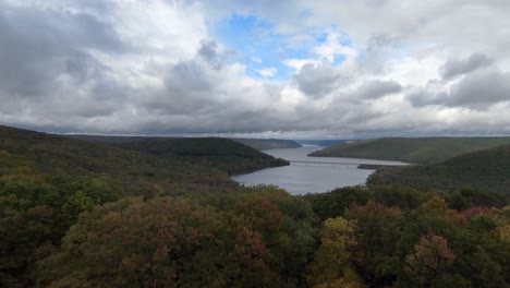fpv reveal of mountain in autumn