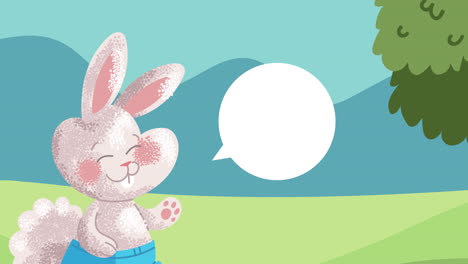 cute rabbit comic character animation