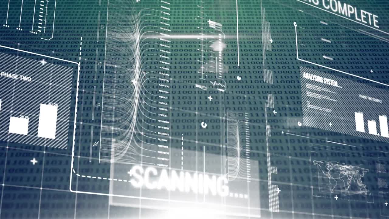 그래프와 프로그램 코드와 함께 디지털 인터페이스