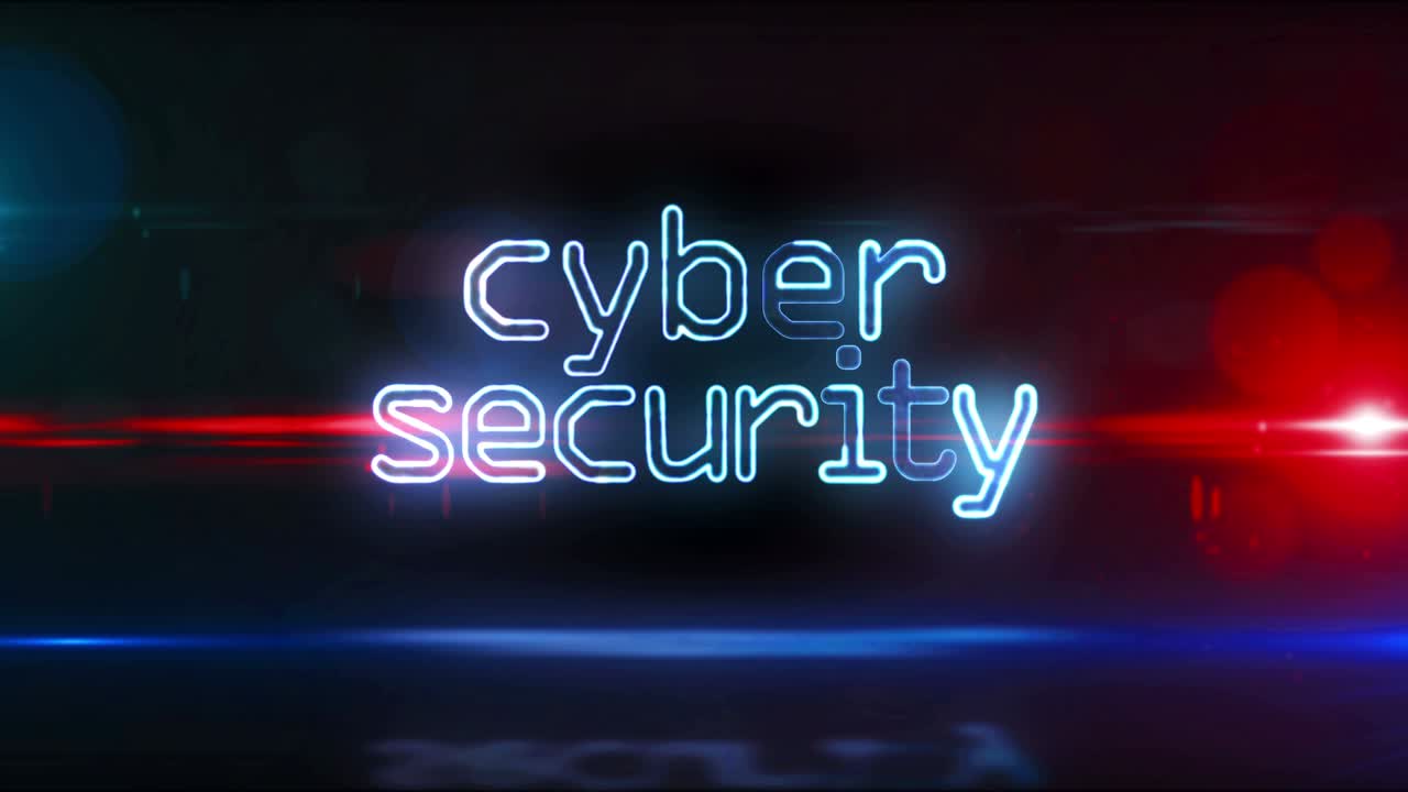 Cyber security neon abstract loopable animation