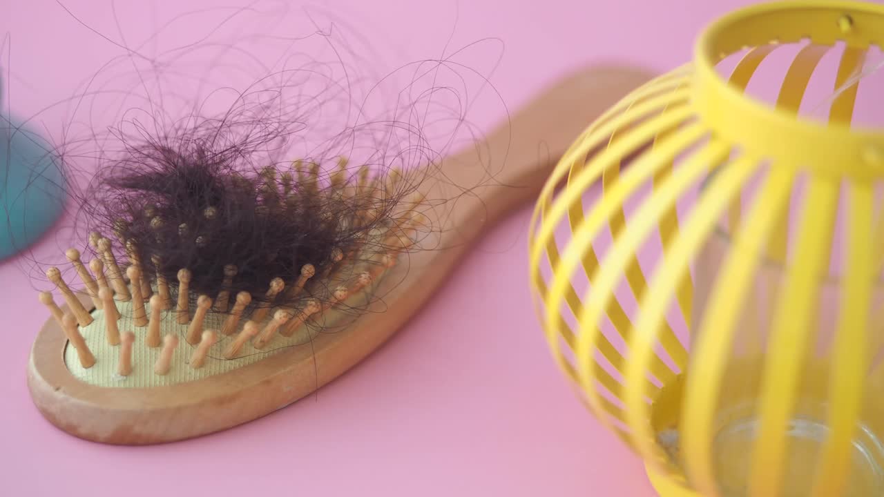 Hair loss on a hairbrush