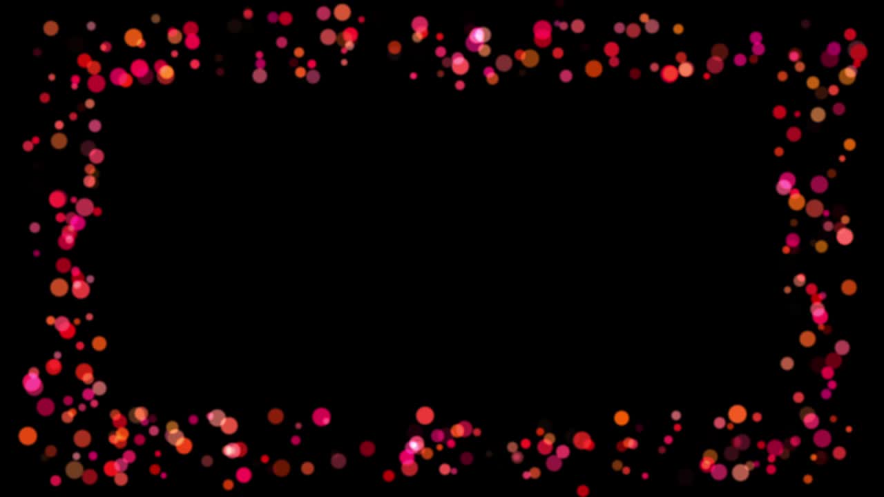 애니메이션 크리스마스 공과 별을 가진 크리스마스 프레임, 원활한 루프, 알파를 위해 화면 계층 모드를 사용하십시오.