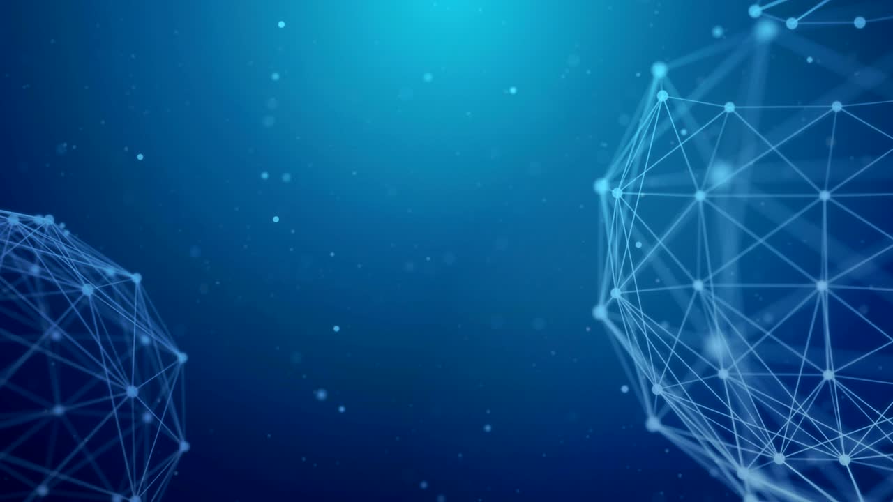 Earth globe rotating with plexus.Global digital connections.Network and exchange of data on the planet Earth. network sphere with moving numbers, lines and dots seamless loop animation