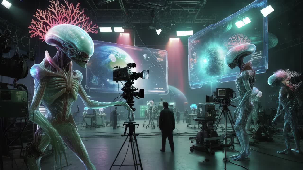 Produzione del set cinematografico Alien
