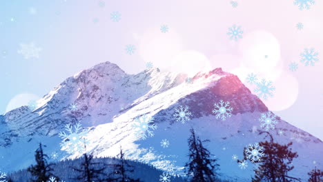 animation of snow falling at christmas over landscape