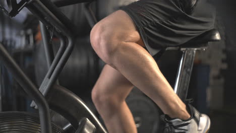 person exercising on exercise bike