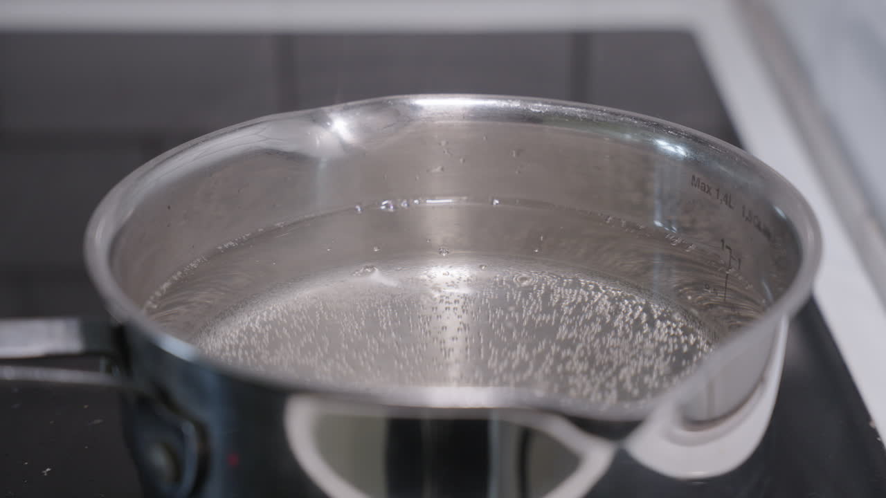 Footage of a pot filled with water