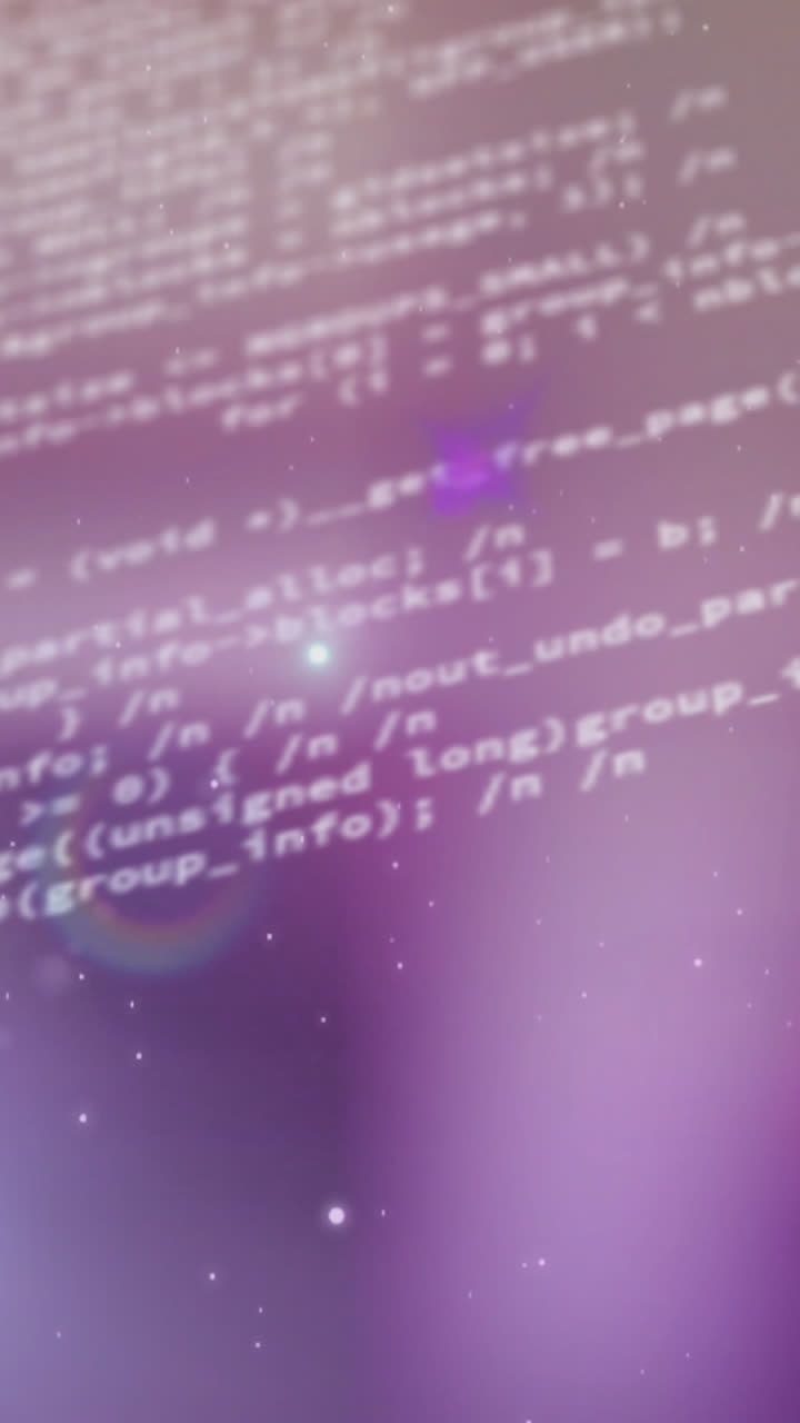 Animation of data processing over blurred background