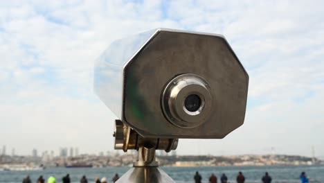 tourist binoculars at a viewpoint in istanbul