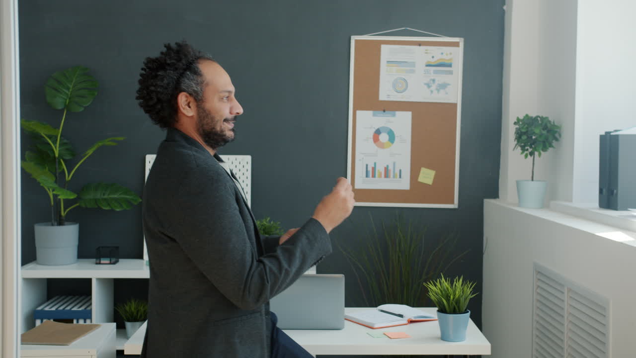 Man Dancing in Office