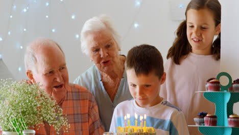 multi generation family celebrating birthday 4k