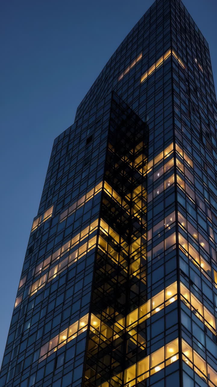 rascacielos moderno por la noche