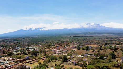 rural village town of kenya with kilimanjaro in the background