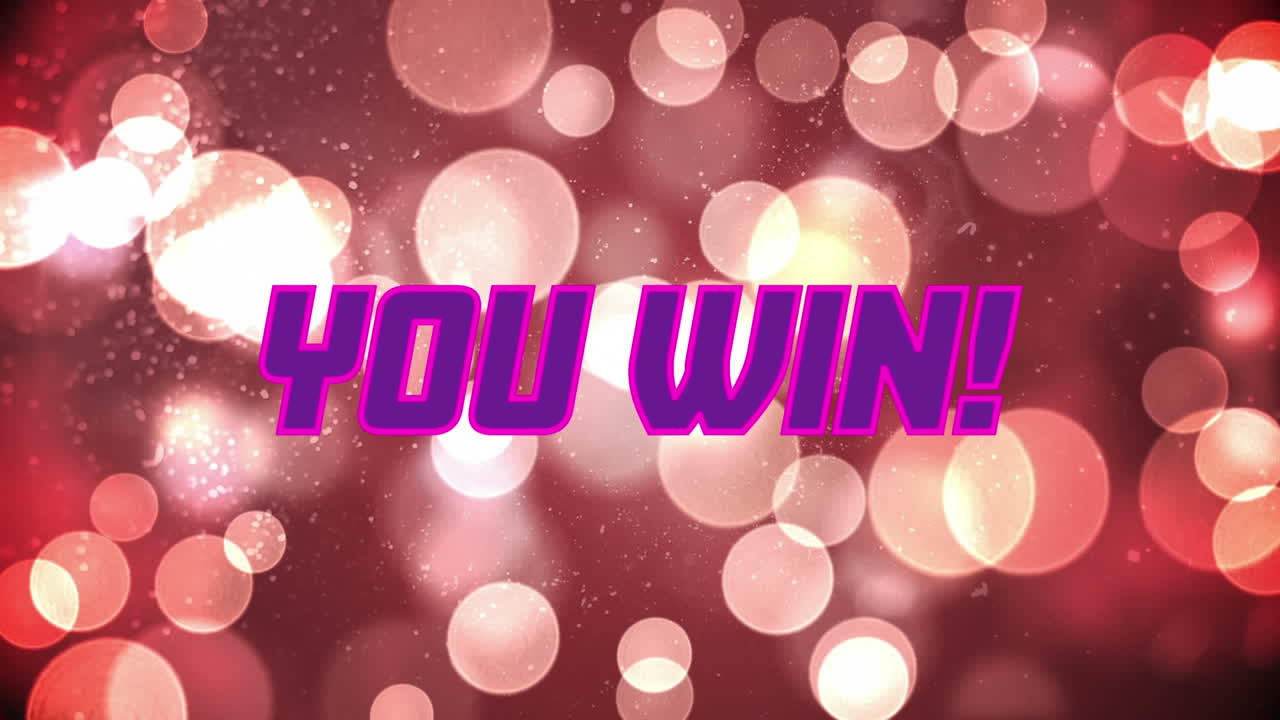 스포트 라이트 위에서 네온 텍스트를 이기는 애니메이션