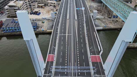 hisingsbron vertical-lift bridge crosses gota alv in central gothenburg, sweden