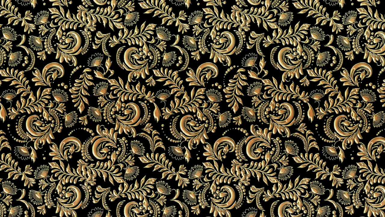 el patrón vegetal es un ornamento animado dorado.