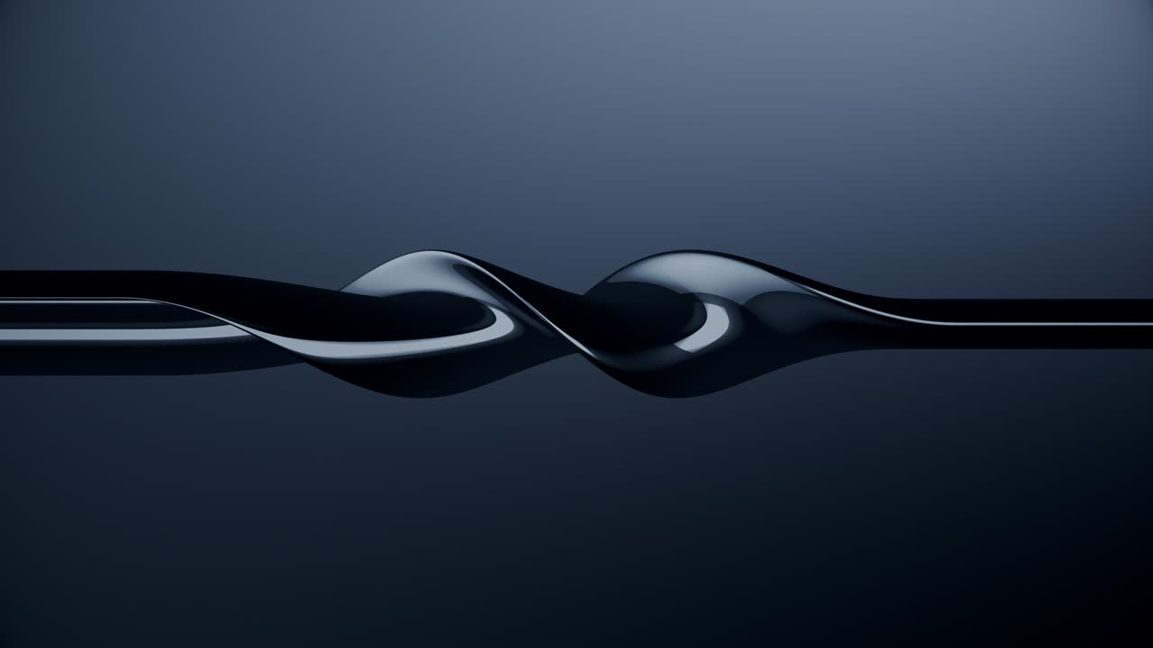 추상적인 환경의 반사와 함께 휘어진 3d 객체