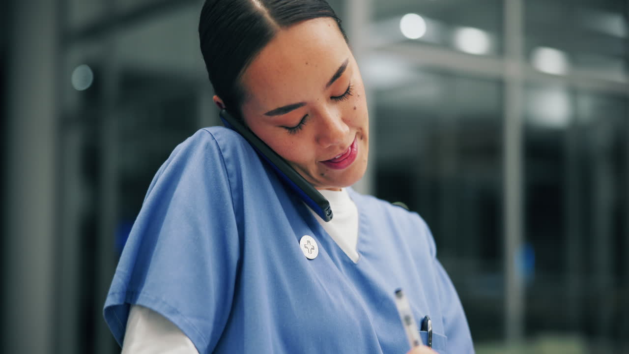Nurse on phone taking notes