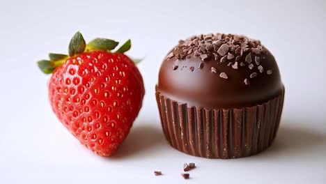 fresh strawberry and chocolate truffle