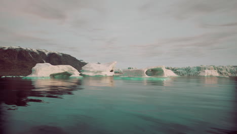 majestic icebergs floating in a calm arctic sea