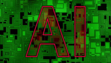 Animation of ai text and data processing over computer servers