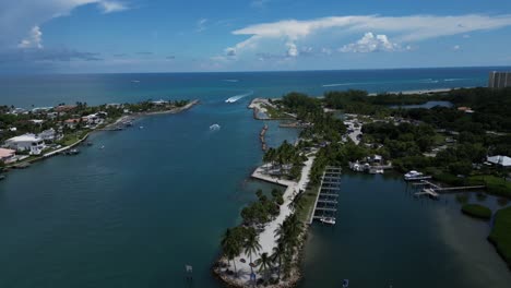 Aerial-Footage-Over-the-Loxahatchee-River-with-a-View-of-the-Atlantic-Ocean-in-Florida