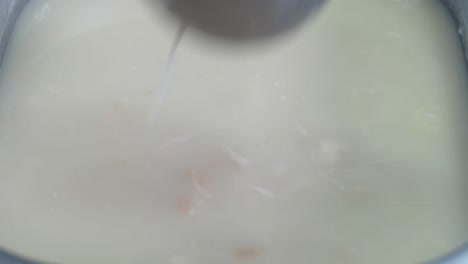 creamy white soup in a pot