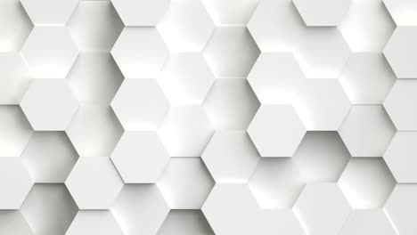 abstract white background with 3d hexagons loop