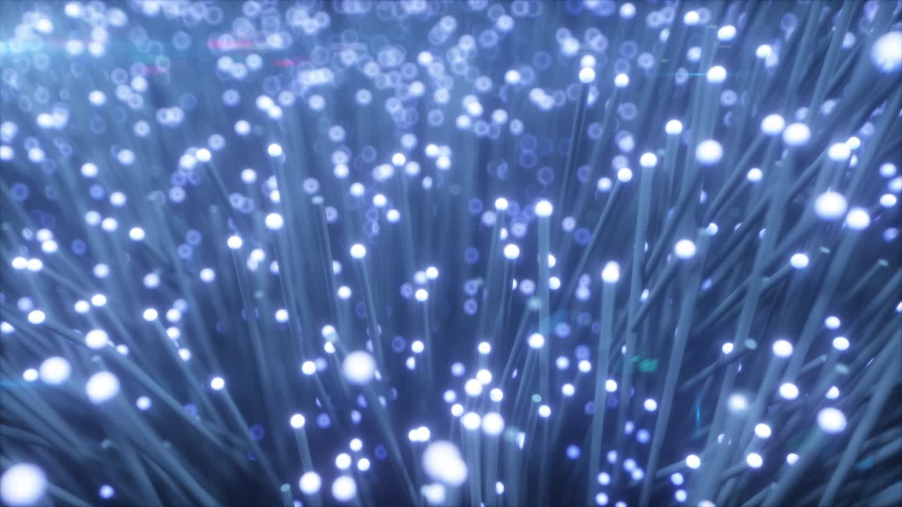 Millions of fiber optic wires transmitting a signal