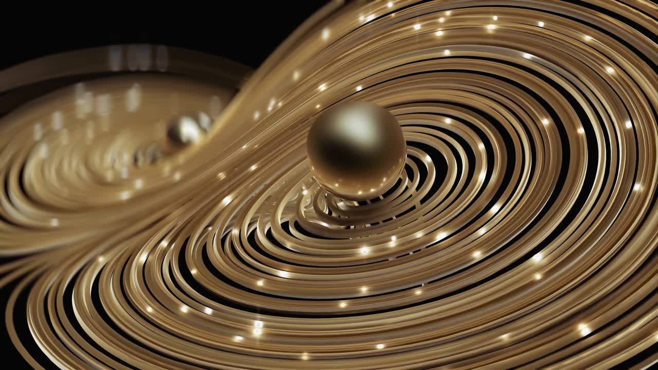 Gold round network with shine circles background