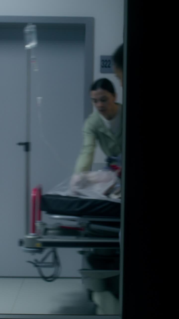 Hospital Corridor with Medical Personnel