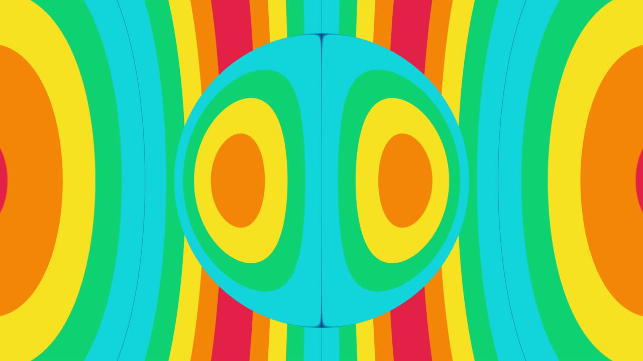 Distorted stripes in abstract rainbow pattern. Seamless loop animation with rainbow lines