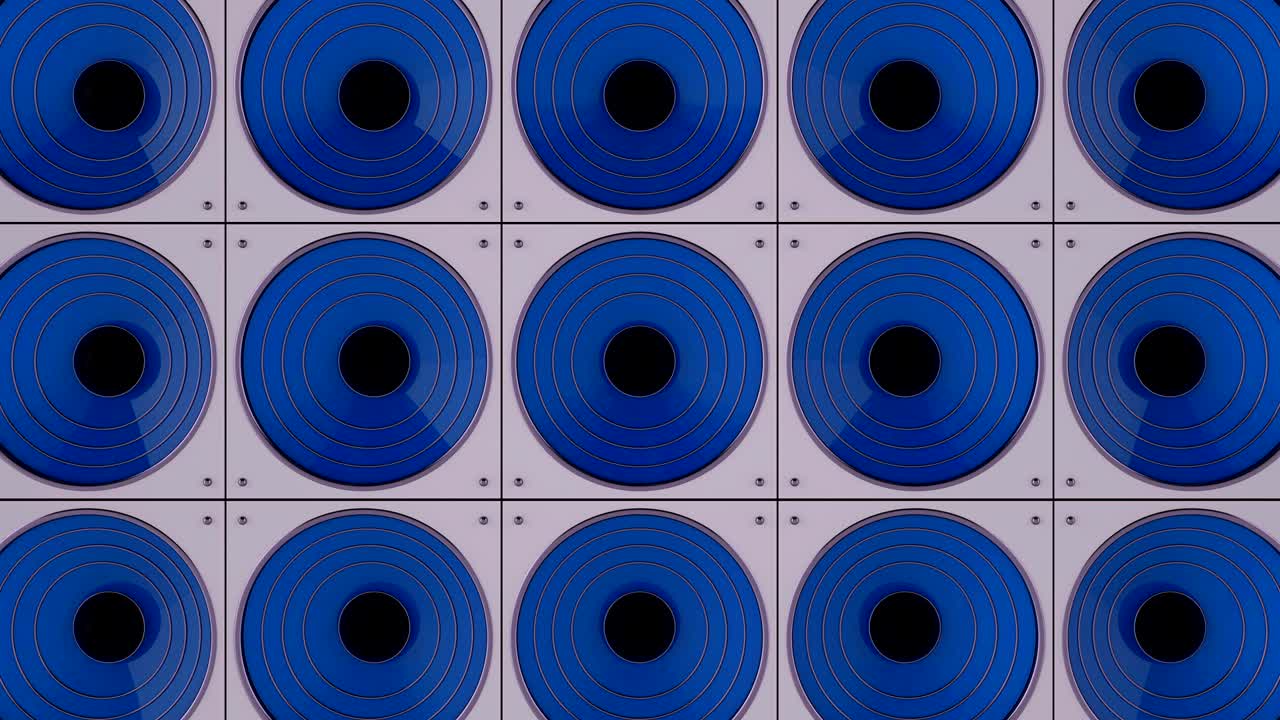 3d background from set of dynamics. Looped animation of a loudspeakers.