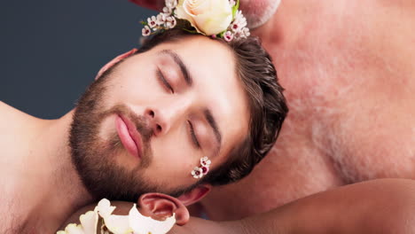 Flowers,-wellness-and-diversity-with-men-in-studio