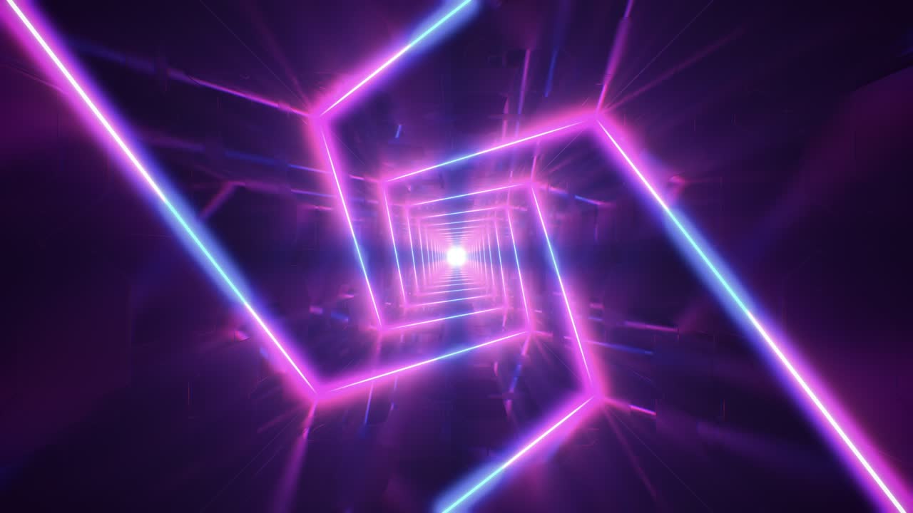 neon cyberpunk sci-fi tunnel luminoso anello senza fine
