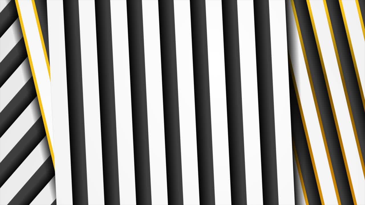 fondo de movimiento mínimo blanco negro abstracto con líneas doradas