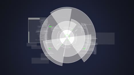 Animation of scopes scanning and data processing on digital screen