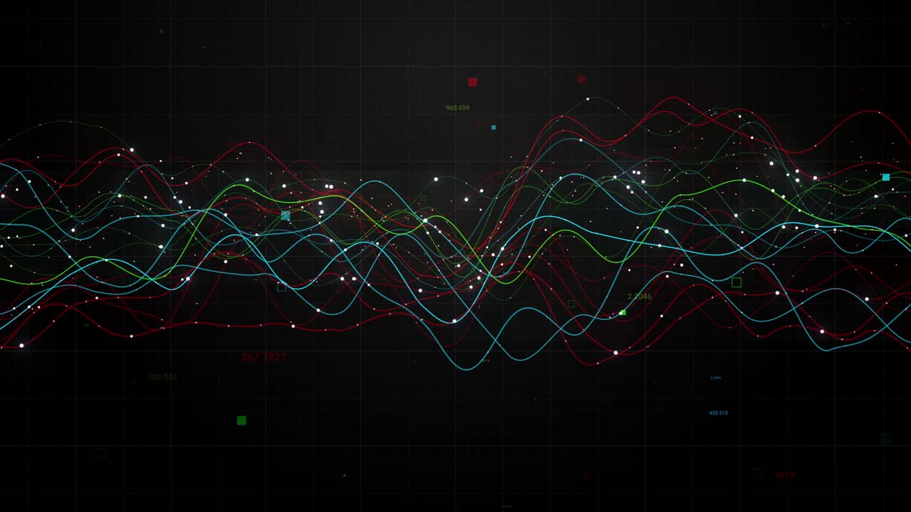3d render of abstract multicolored graphs with markers.