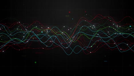3d render of abstract multicolored graphs with markers.