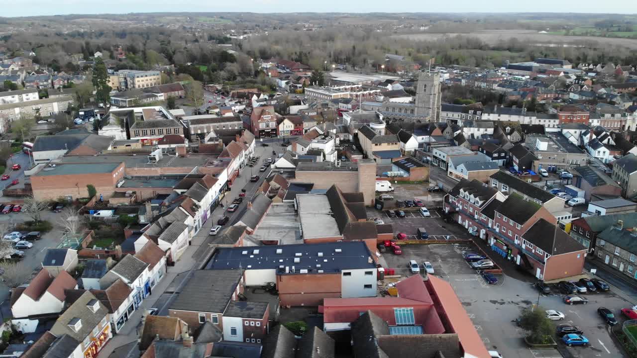 imagen tomada por un avión no tripulado de sudbury en suffolk, reino unido.