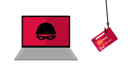 laptop with hacker cyber security