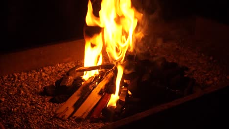 de cerca, haciendo fuego