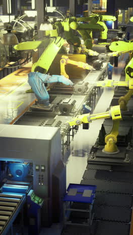 manufacturing automation with robotic arms in modern industrial facility