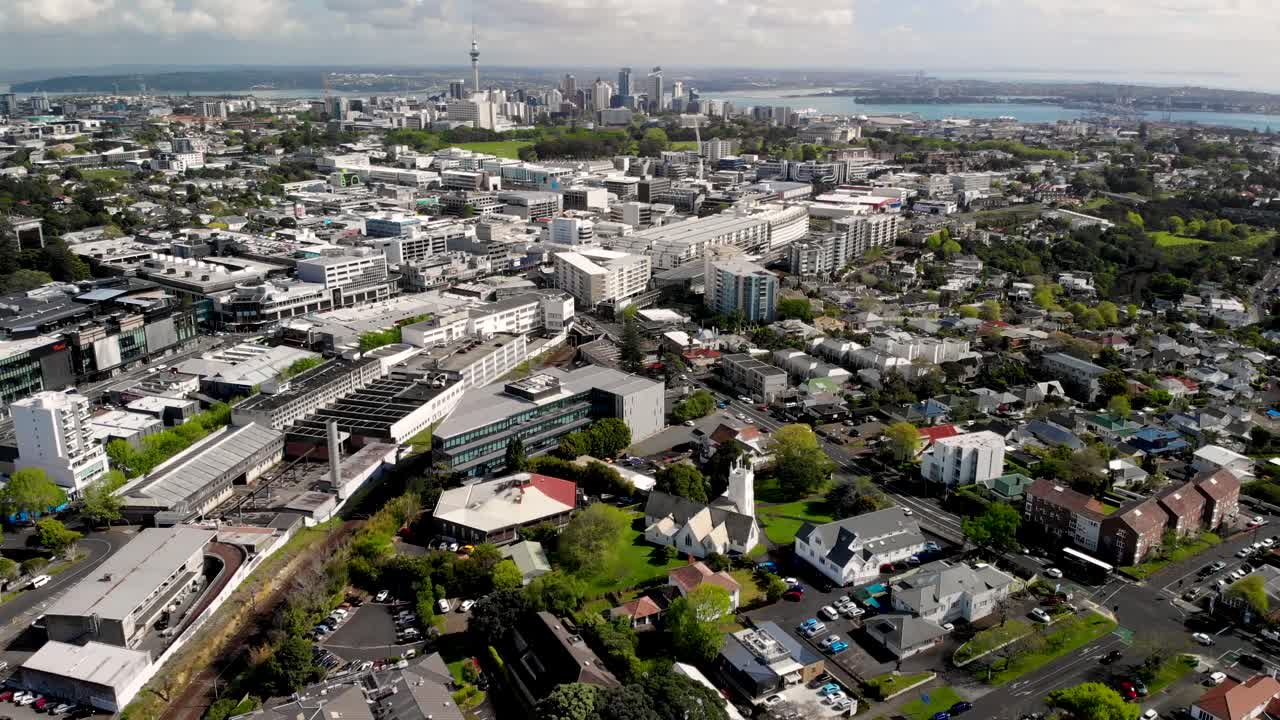 auckland, el área urbana más poblada de nueva zelanda, vista de pájaro