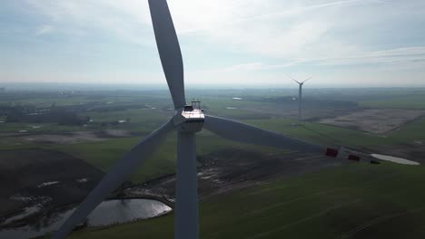 windmill power turbine green energy aerial dolly move forward backward