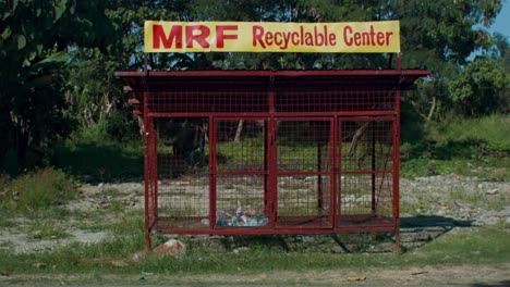 mrf recyclable center. segregated rubbish bin.