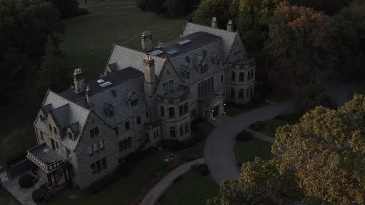 Beautiful Sunset over Mansion in Rural area