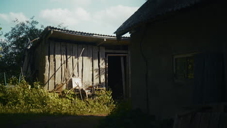 old wooden shed in a country garden