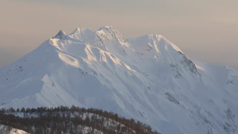 snow covered mountains on the border with russia in the svaneti region of georgia